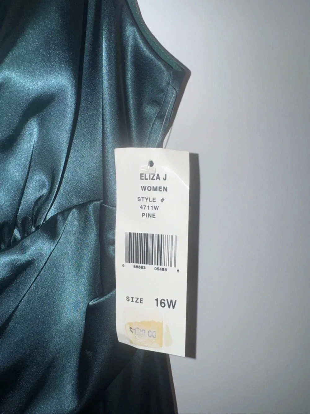 Eliza J Deep Emerald Satin Midi Dress - Picture 2 of 4